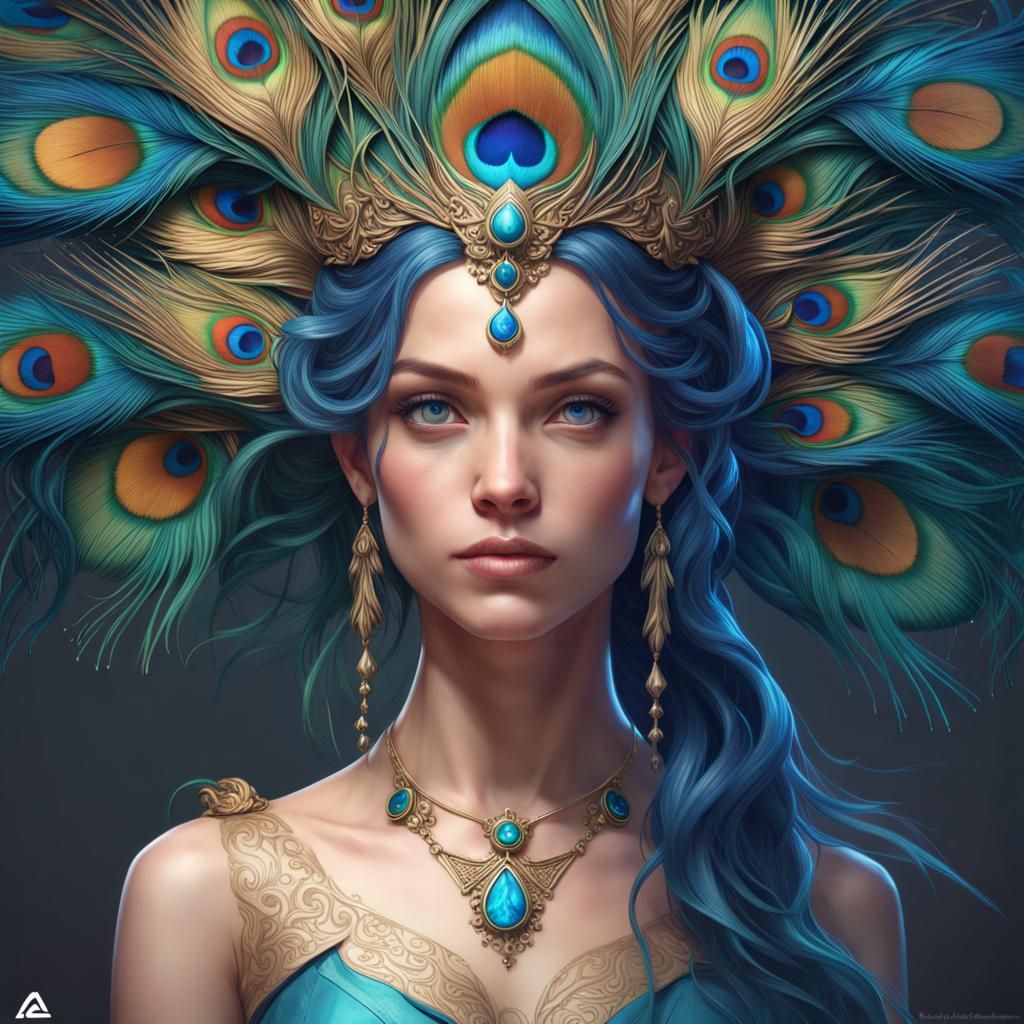 Peacock Princess - AI Generated Artwork - NightCafe Creator