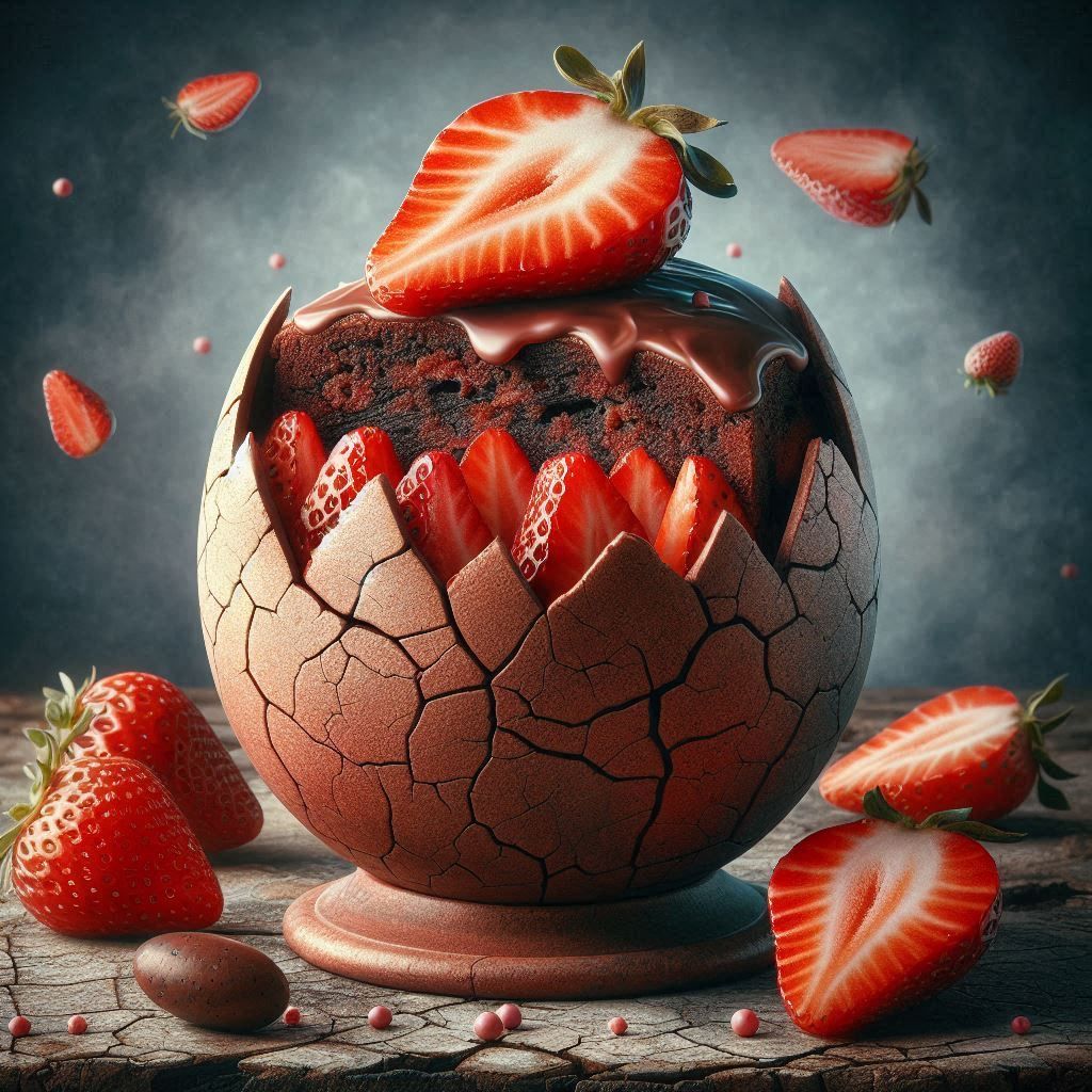 easter glazed strawberry brownie