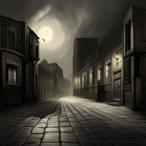 Dark alley way leading to 7eleven
