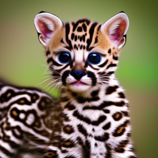 A baby ocelot with wings