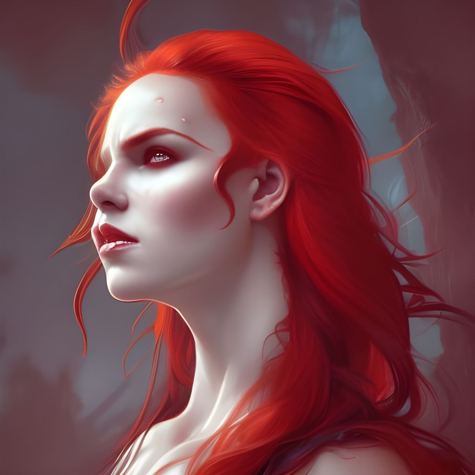 Female norse vampire lady with red hair - AI Generated Artwork ...