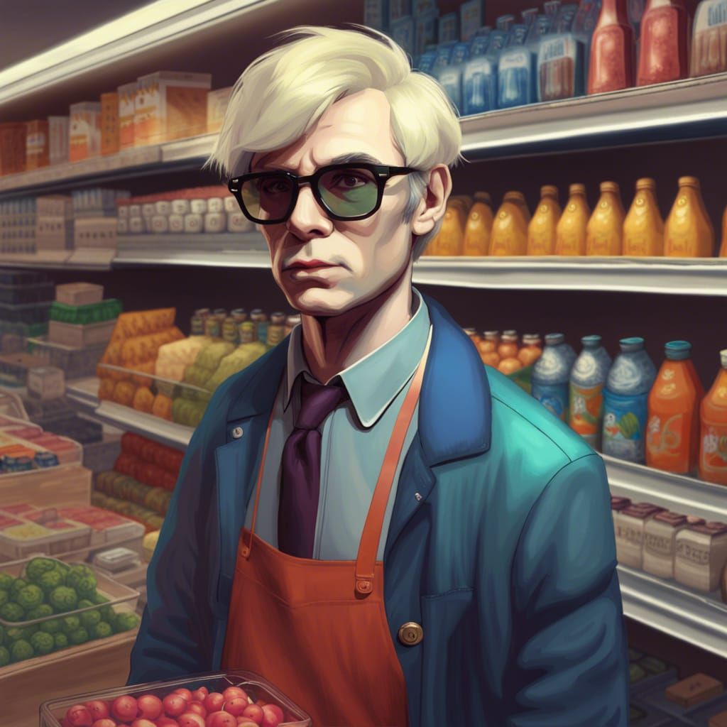 Andy Warhol working around his inspirations.   by @Brittany Mitchell