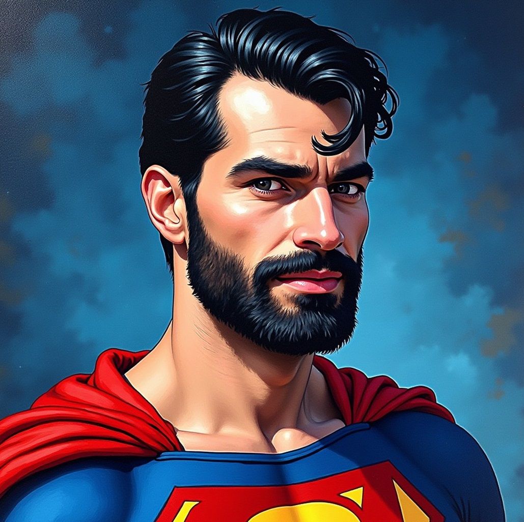 Handsome bearded Superman