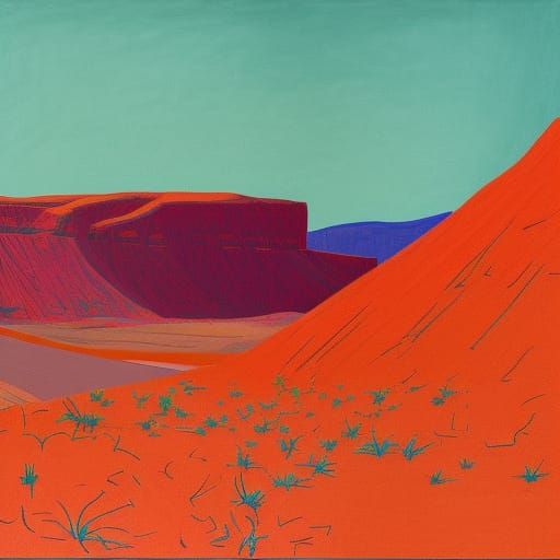 "Majestic Valles"  the work of David Hockney, This landscape...