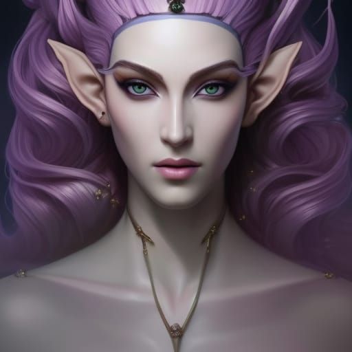 lavender haired elf - AI Generated Artwork - NightCafe Creator