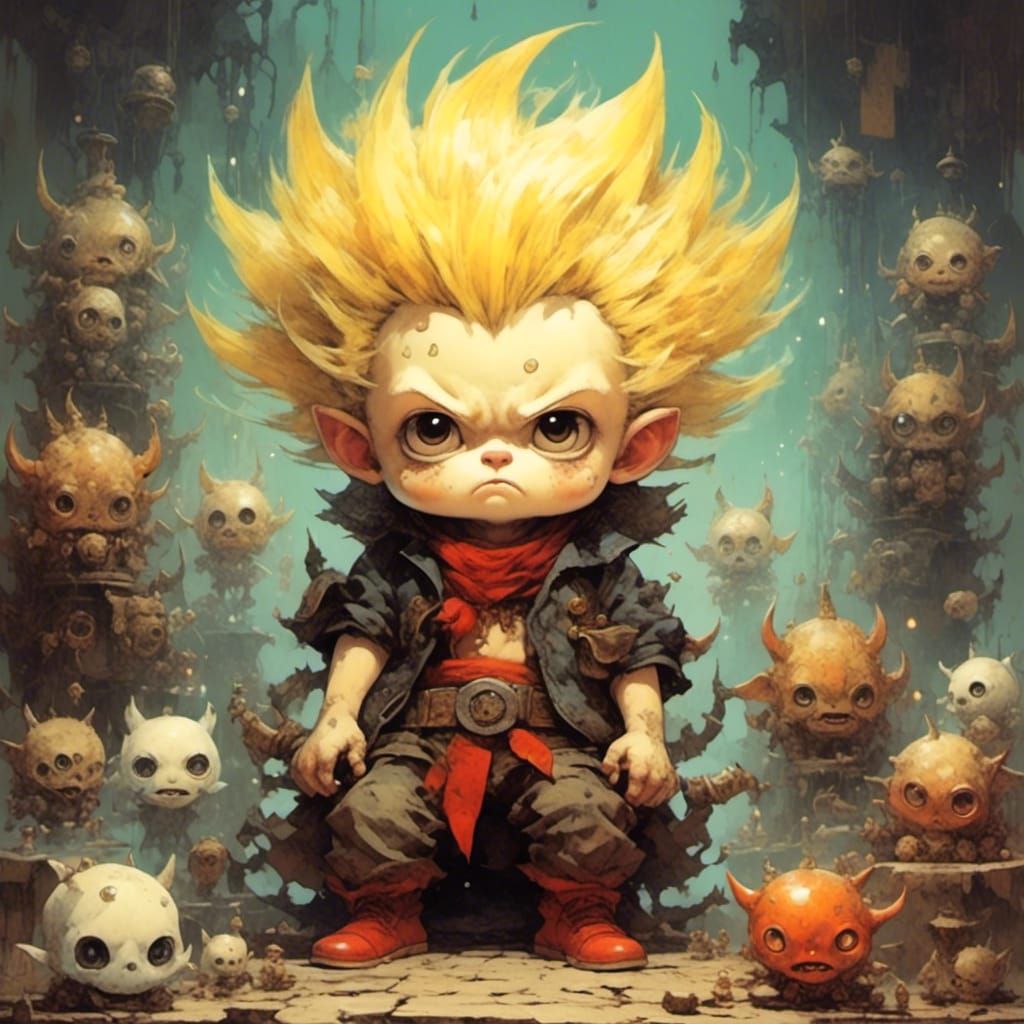 Cute Super Sayan demon <lora:Lapillustration:1.0> 
