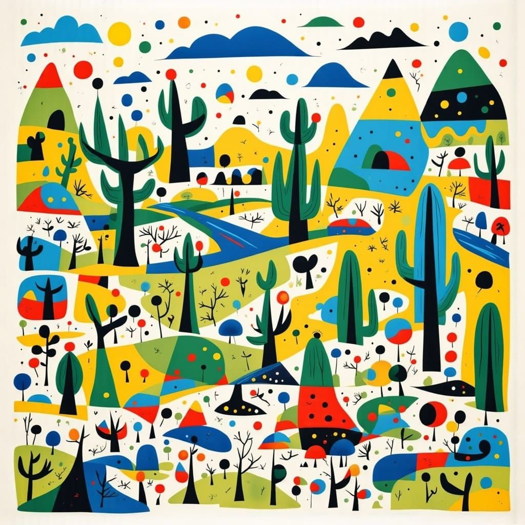 <lora:MARVELLOUS MIRO:1.0>  Cactus desert 