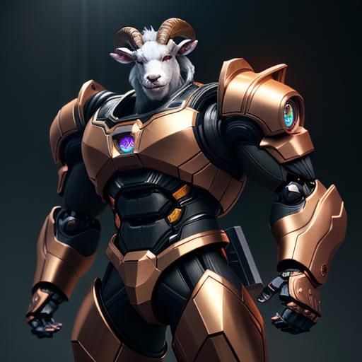 A robotic Fraun with a copper plated metallic body