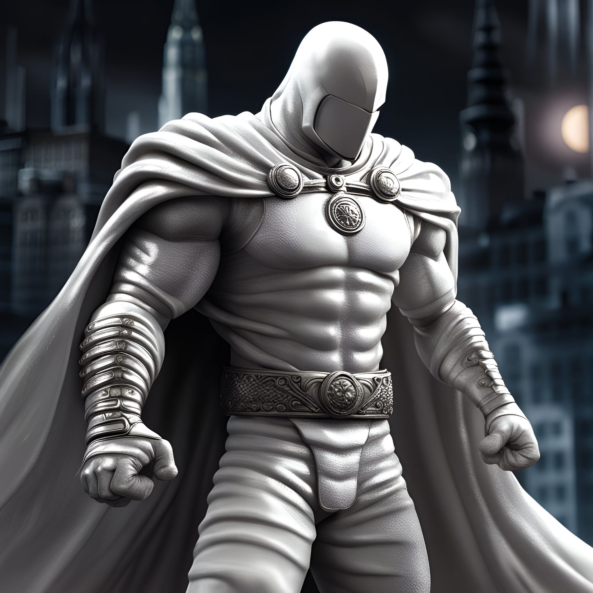 Moon Knight with LED Eyes (White) HQ Resin by Godofprops