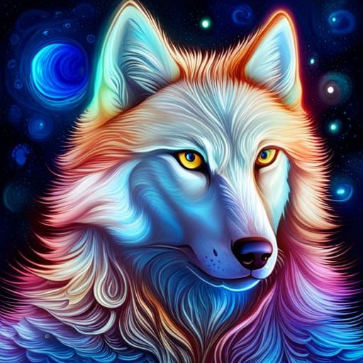 Cosmic wolf - AI Generated Artwork - NightCafe Creator