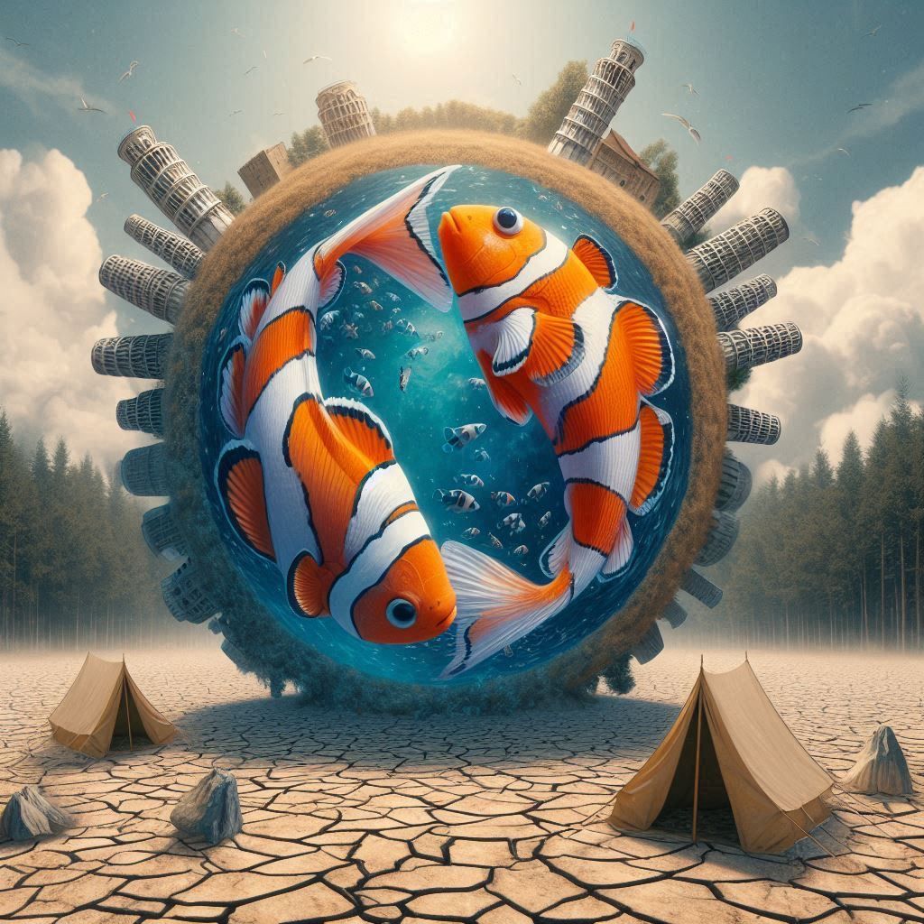 two clownfish pisces leanin' tower of pisa 1