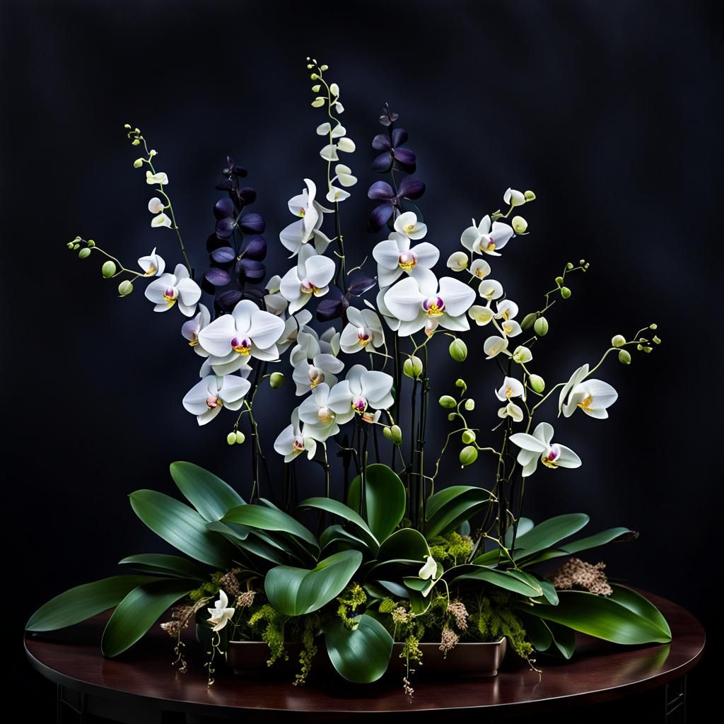 orchid arrangement  by @Bubble Tea