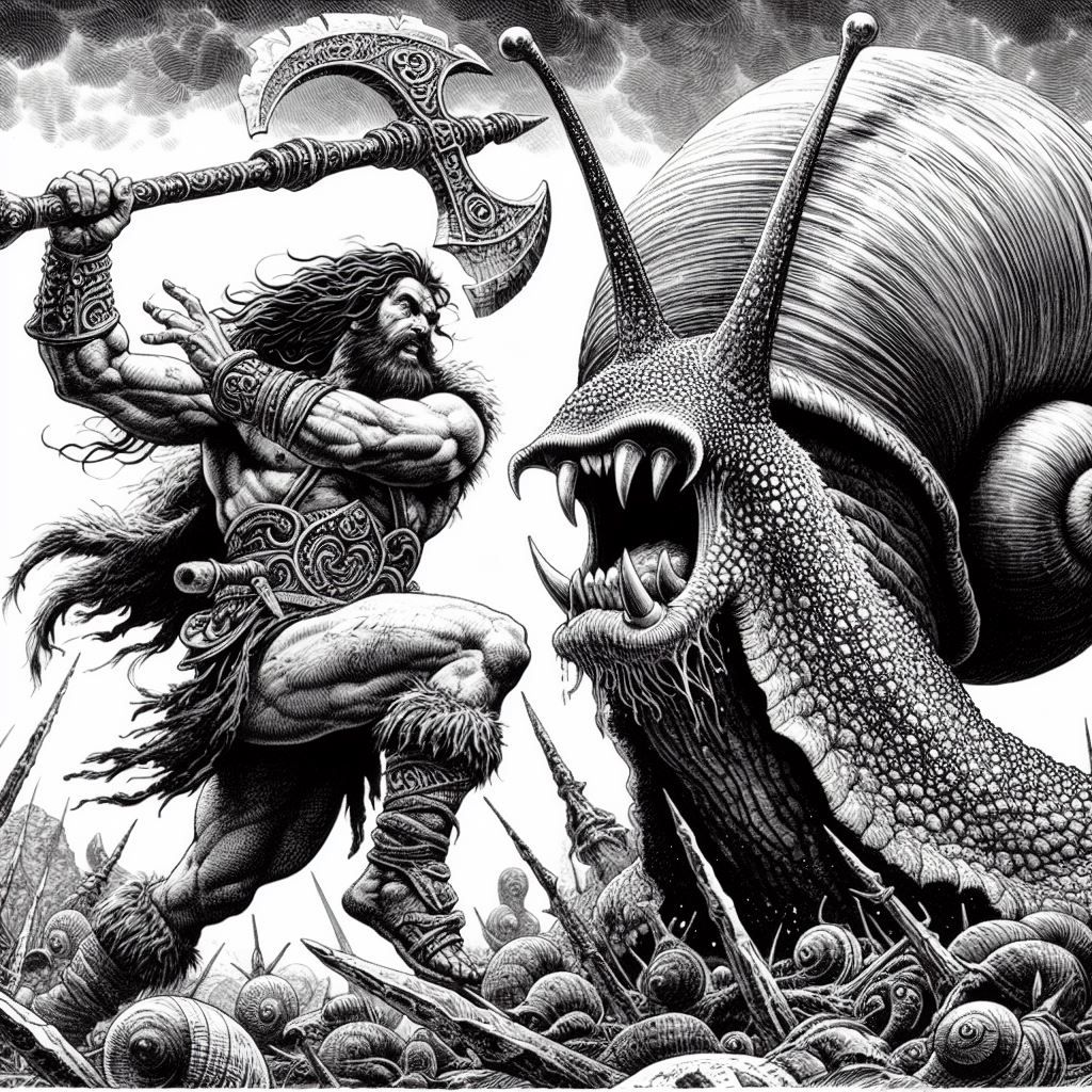 Conan vs the Gaint Snail