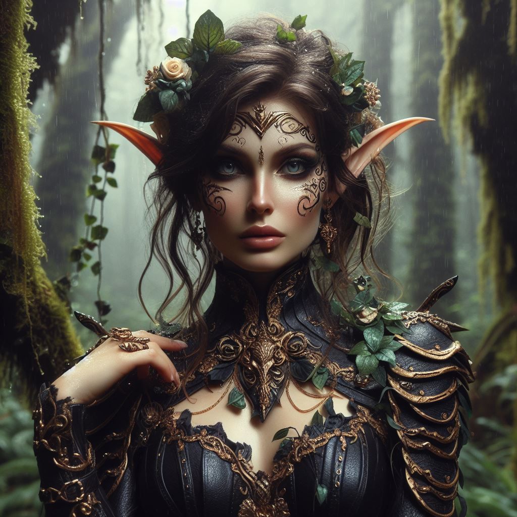 An Elven Sorceress in the Forest