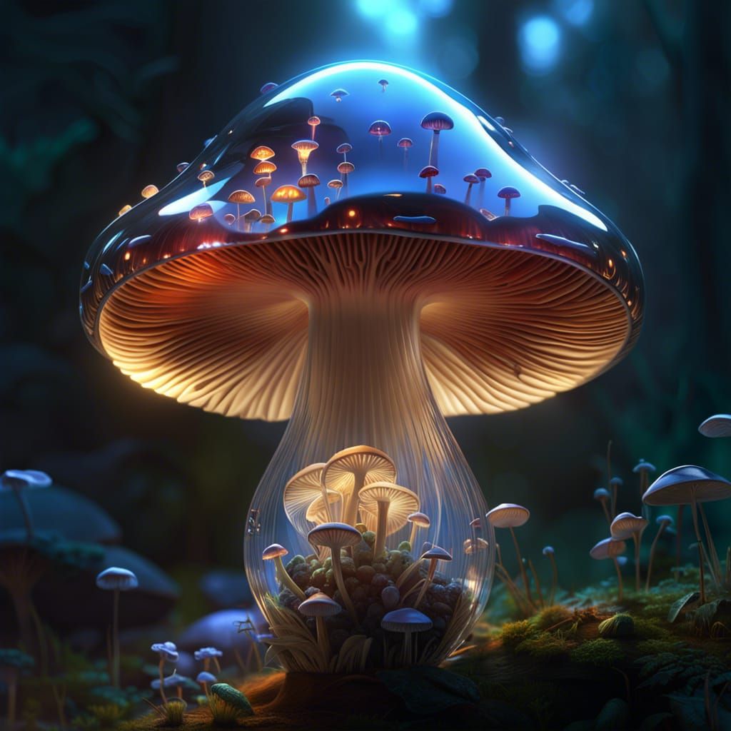 Glass mushroom  by @MushroomEnthusiast 