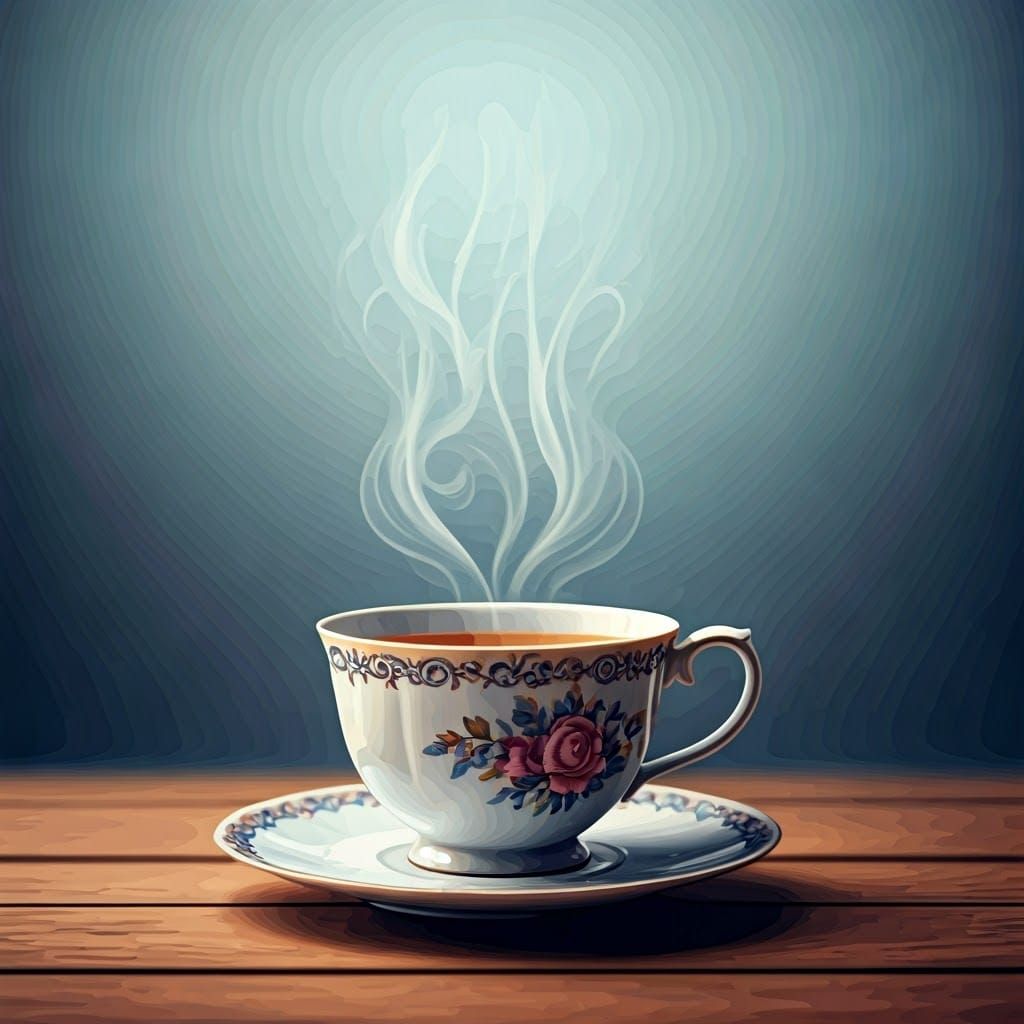 Whimsical Tea Scene in Ethereal Atmosphere