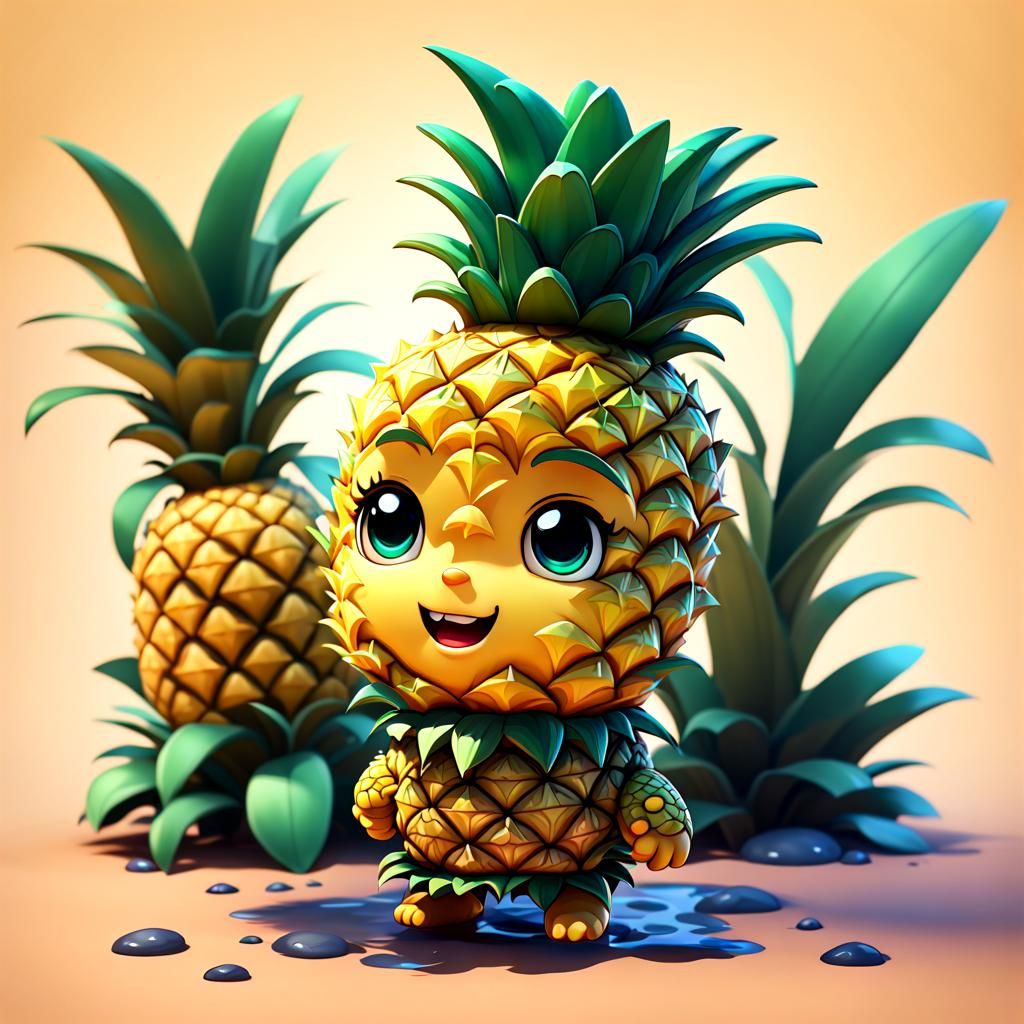 Cute chibi pineapple   by @Fritholf