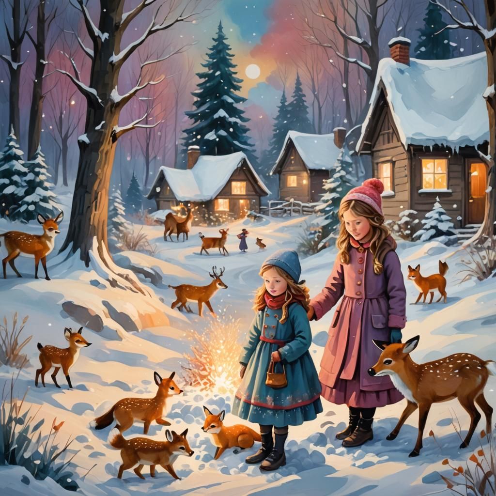 Girl and her animals 