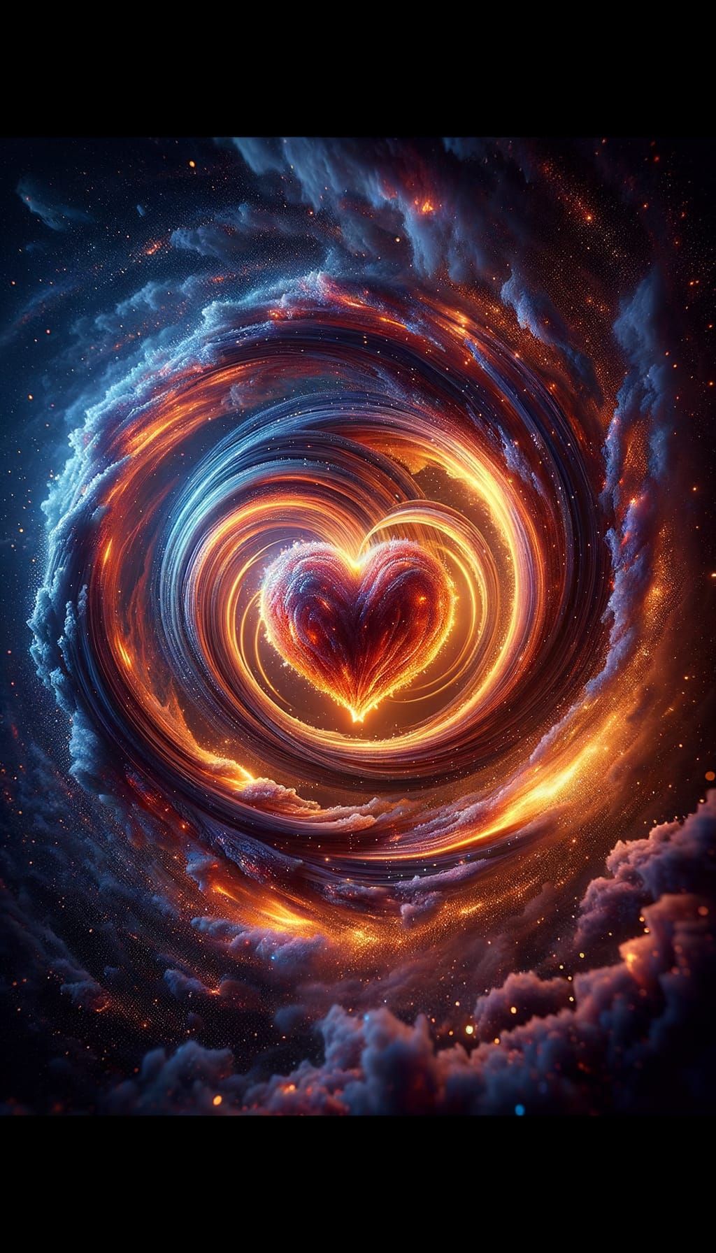 Fiery Icy Heart in Romantic Photorealism