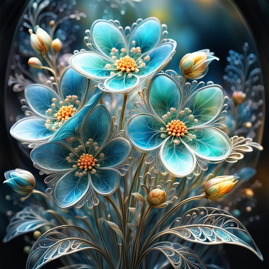 Magical glass-flower-bouquet in bloom #3