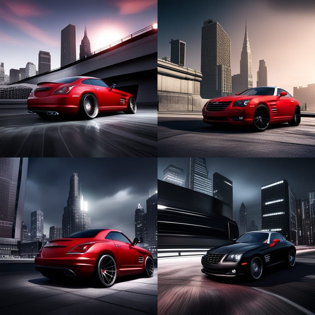 Chrysler crossfire lowered (black paint) red highlights