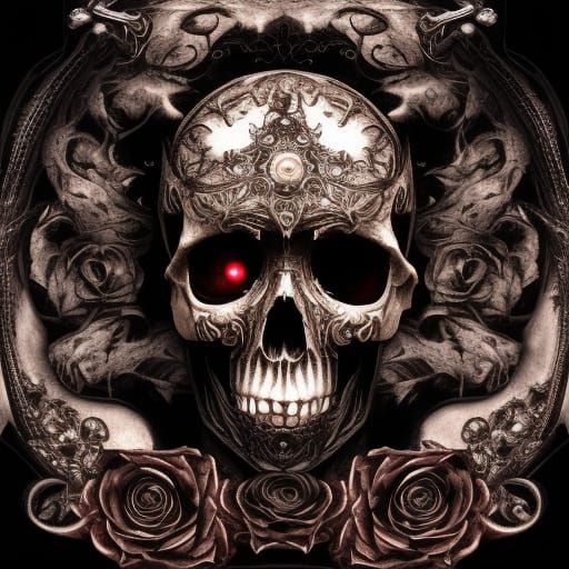 Steampunk Dream: Skulls, Roses, and Scarlet Eyes