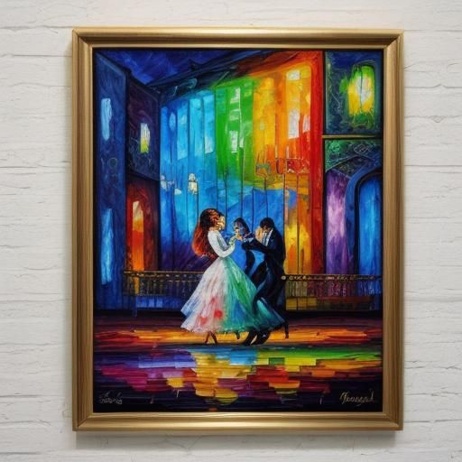 Elegant Beauty Dancing: A Surreal Expressionist Oil Painting