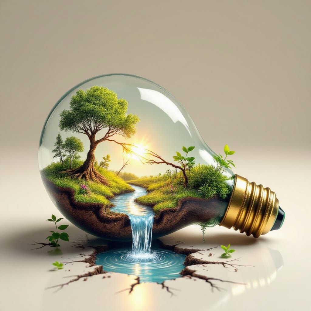 Broken Lightbulb Reveals Miniature Ecosystem Within