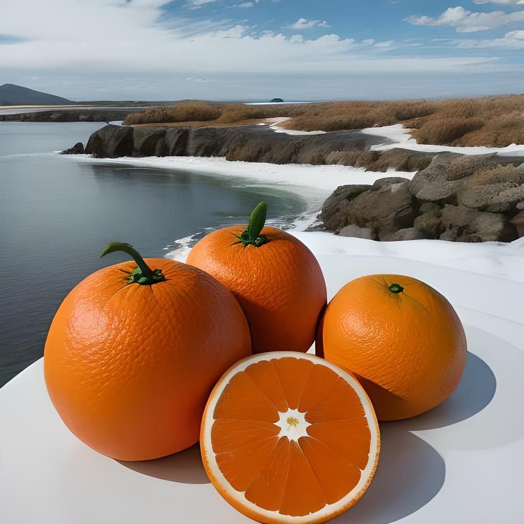 AI-Generated Image of a Fresh Orange