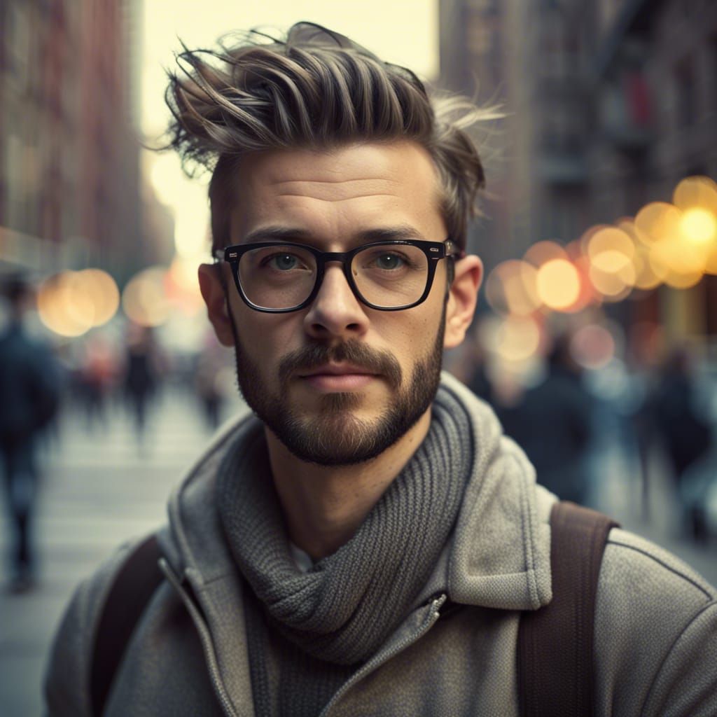 Portrait of a stylish hipster - AI Generated Artwork - NightCafe Creator