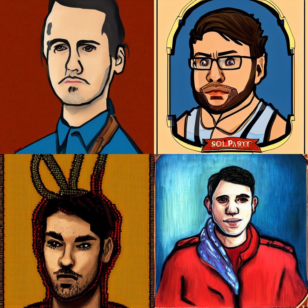 A portrait in the style of Sots art