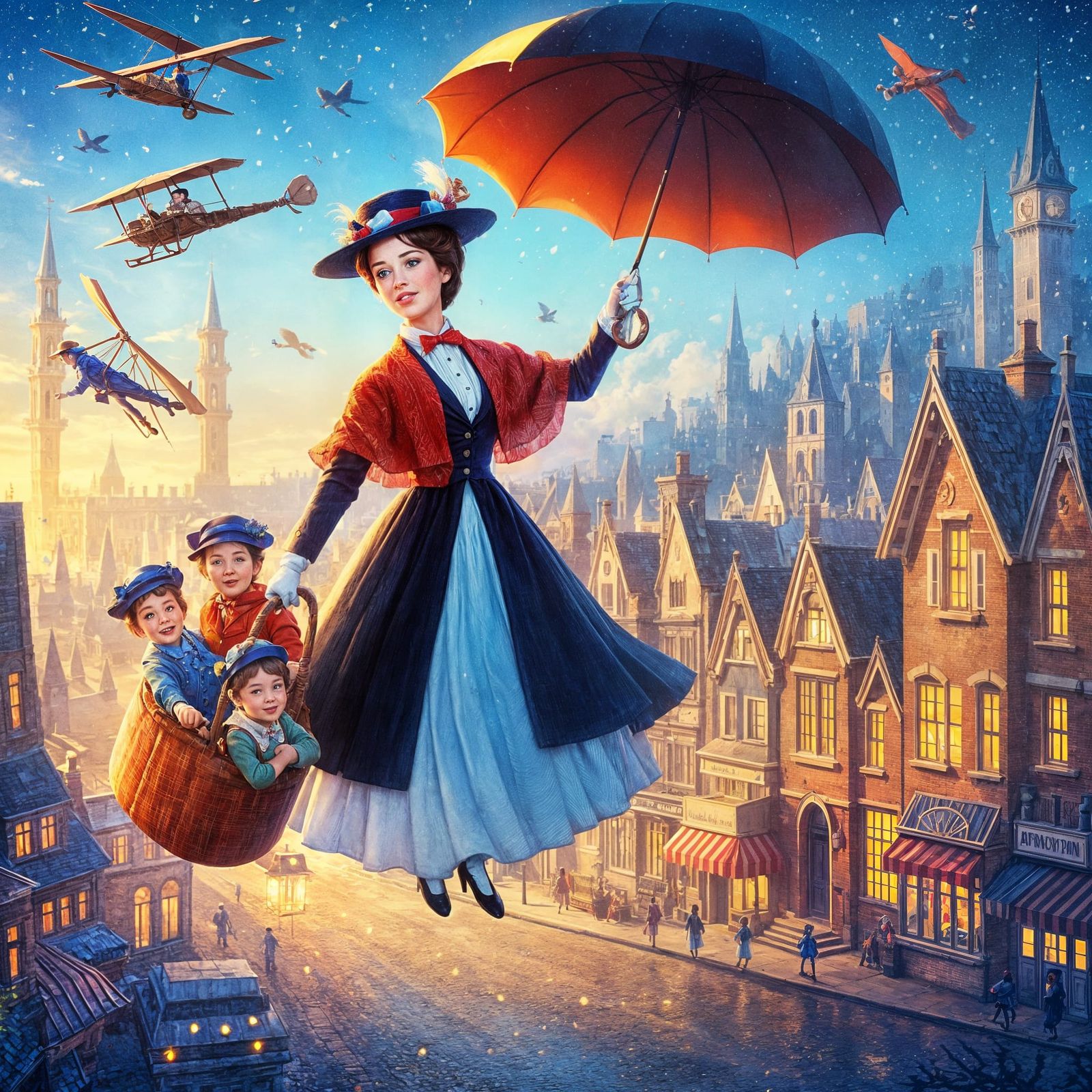 Mary Poppins on her errand