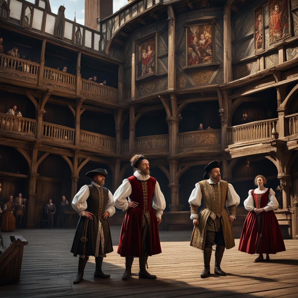 elizabethan actors at the globe theatre - AI Generated Artwork ...