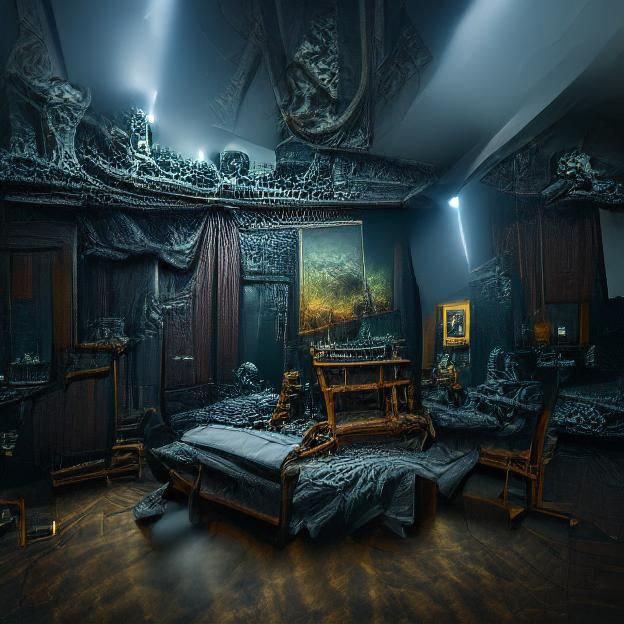 Dim eerie unsettling room beautifully lit Ferdinand Knab [8K 3D 8k ...