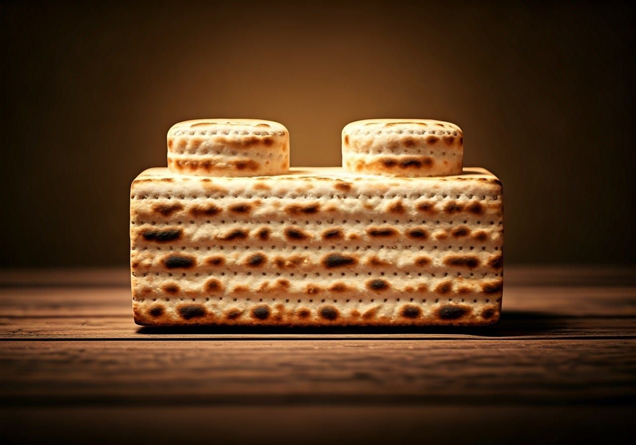 Golden Matzah Brick LEGO Sculpture