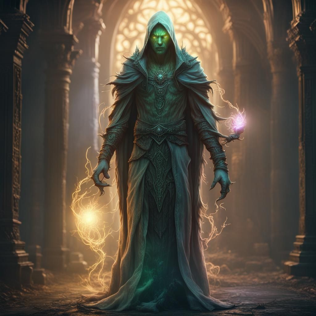 Ghost of elf male with creepy light aura - AI Generated Artwork ...