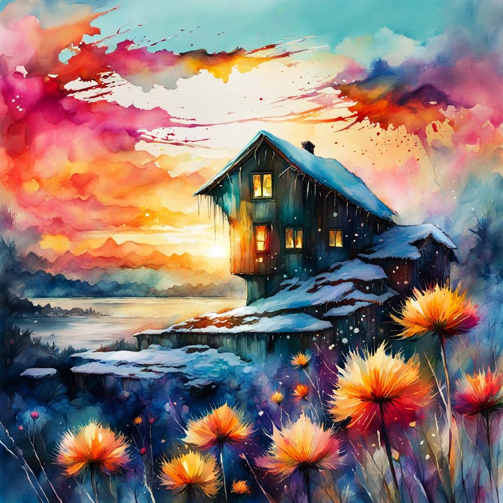 The winter house at the lake