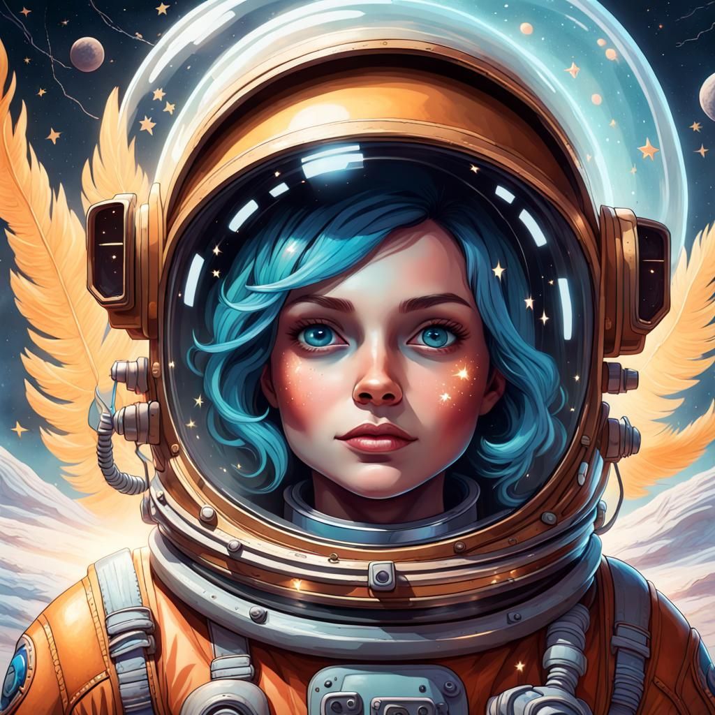 Courageous Space Journey, Lowbrow Character Design, Oil-Painted ...