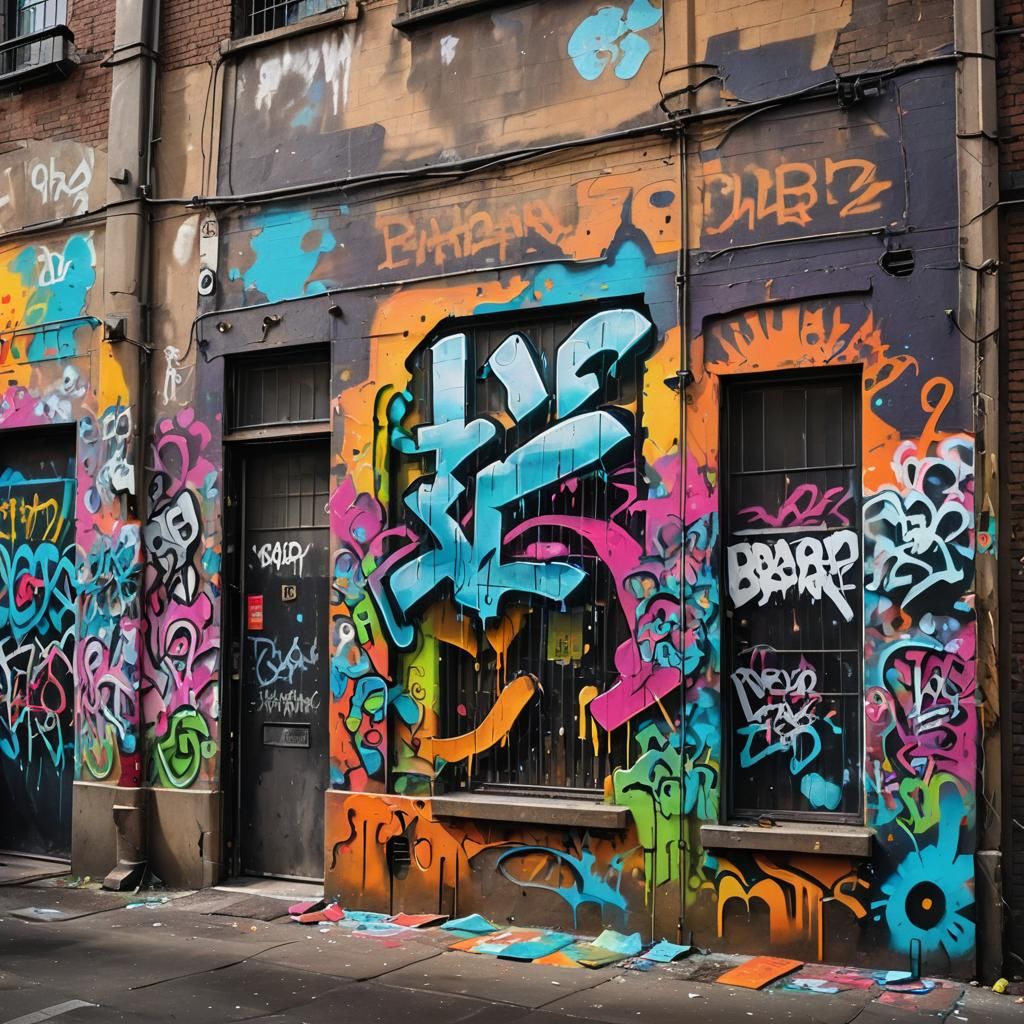 Vibrant Graffiti Art on Luxurious Building