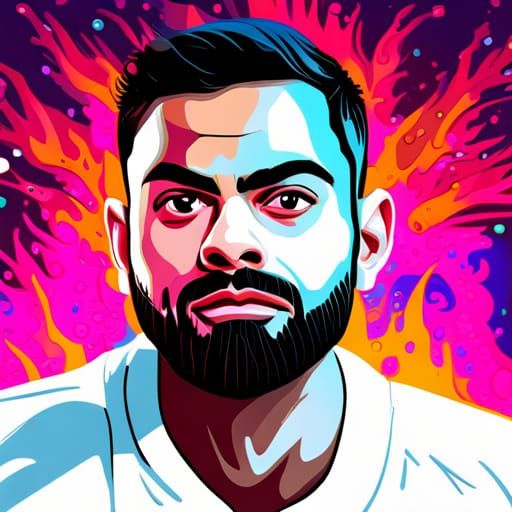 Portrait of Virat Kohli in RGB pop art - AI Generated Artwork ...