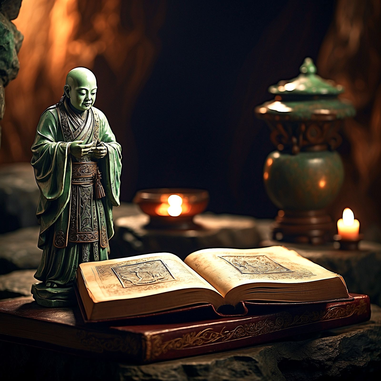 225 – And there it was! On a wooden table, an ancient jade s...