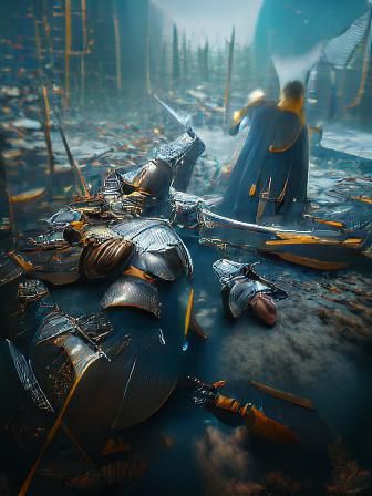 King Pellinore defeats and injures King Arthur, cryengine, s...