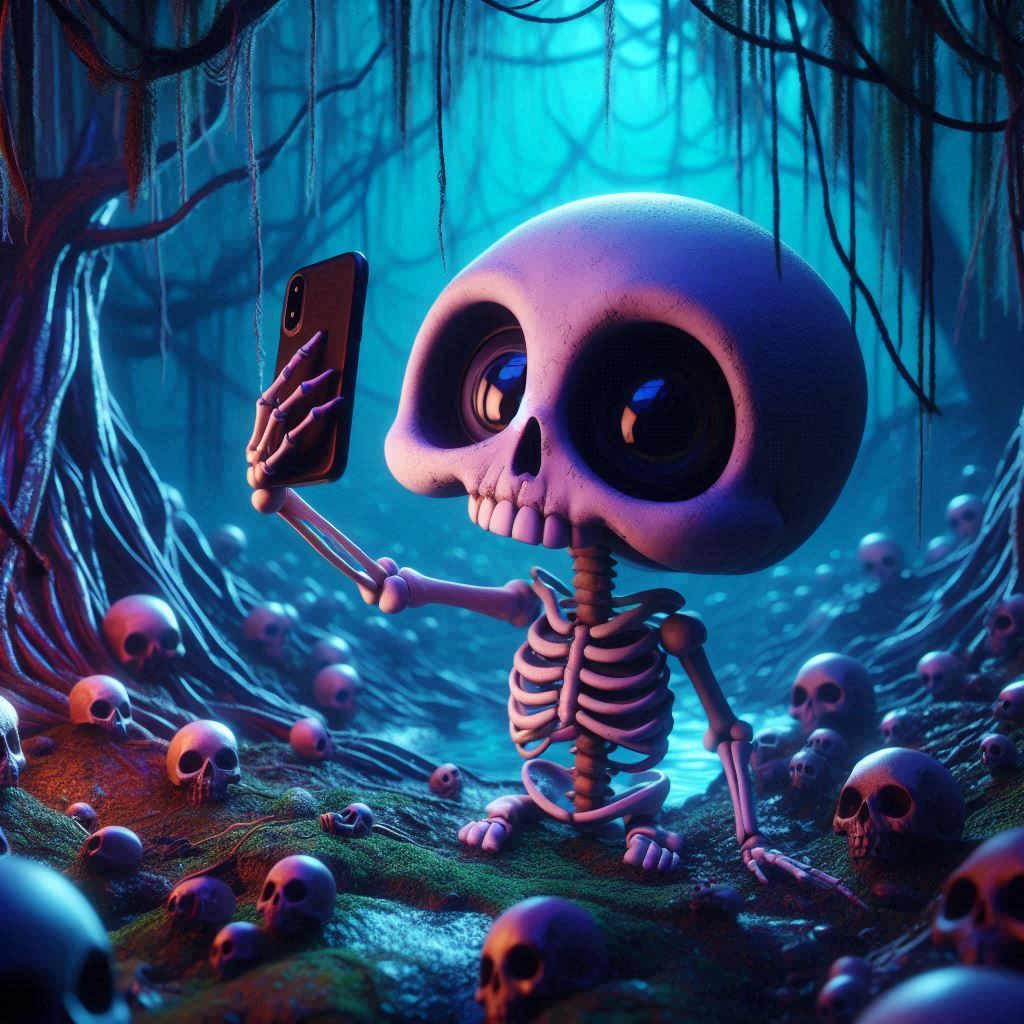 Ghost Photobomber the Skeletal Solo Selfie