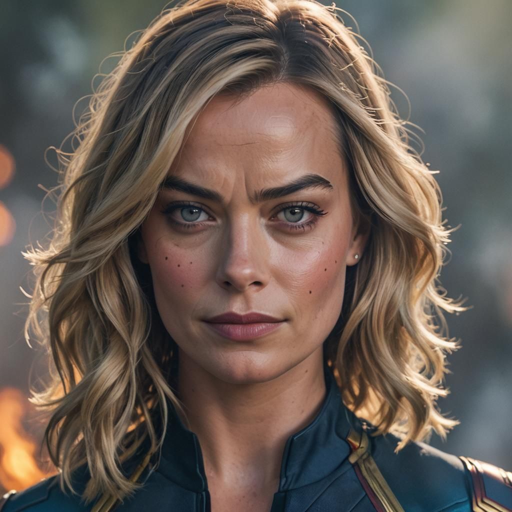 Margot Robbie as Captain Marvel