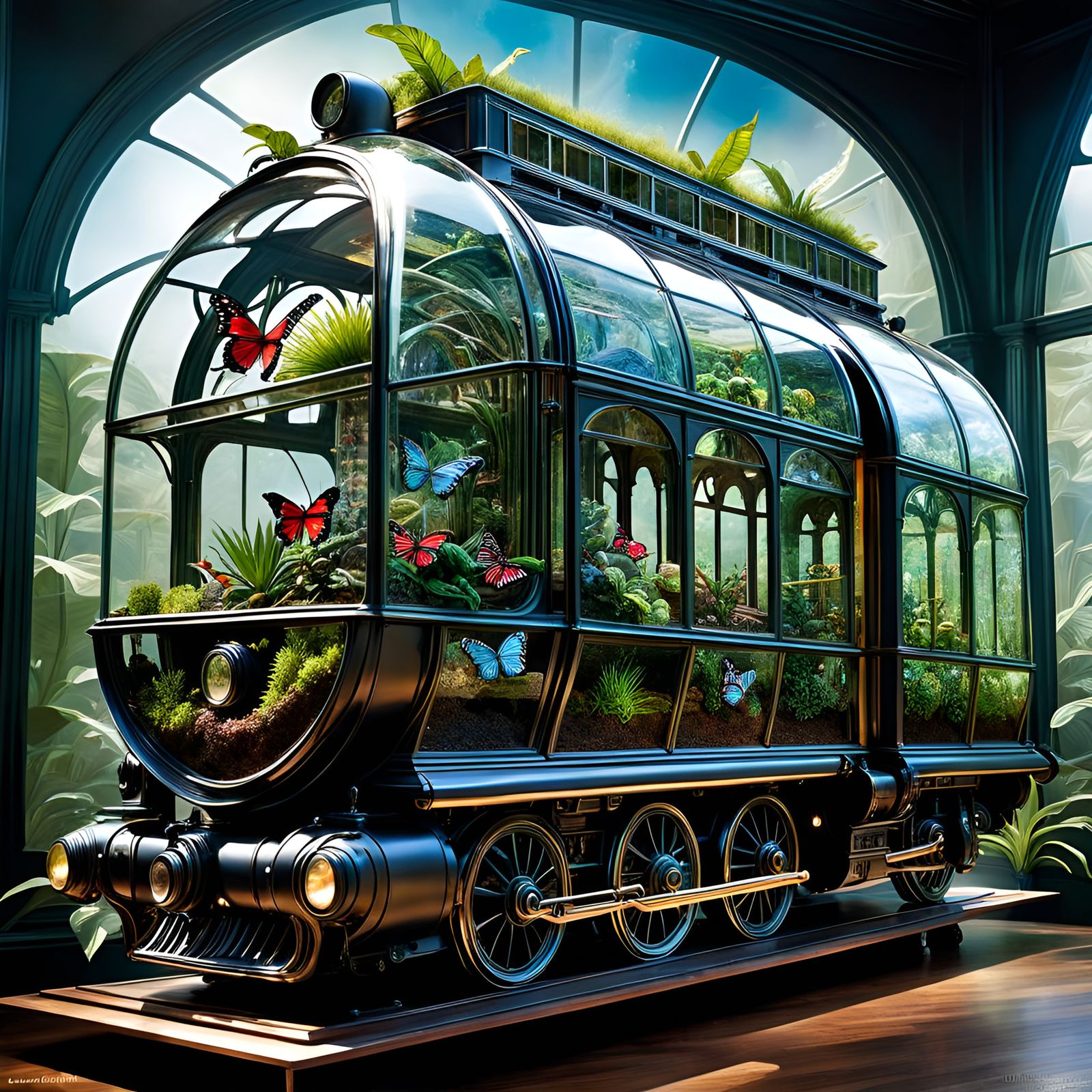 Terrarium train - AI Generated Artwork - NightCafe Creator