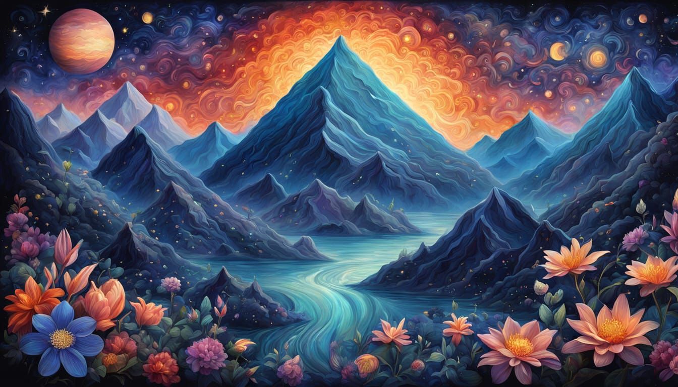 Exotic Bloom in Vibrant Cosmic Colors