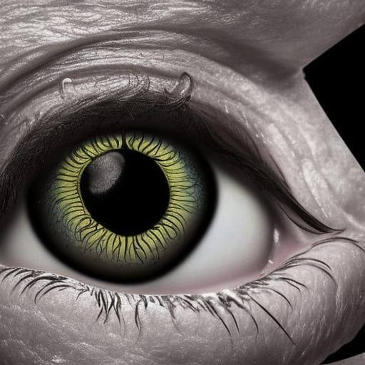 two identical hyper-realistic, anatomically correct, tear fi...