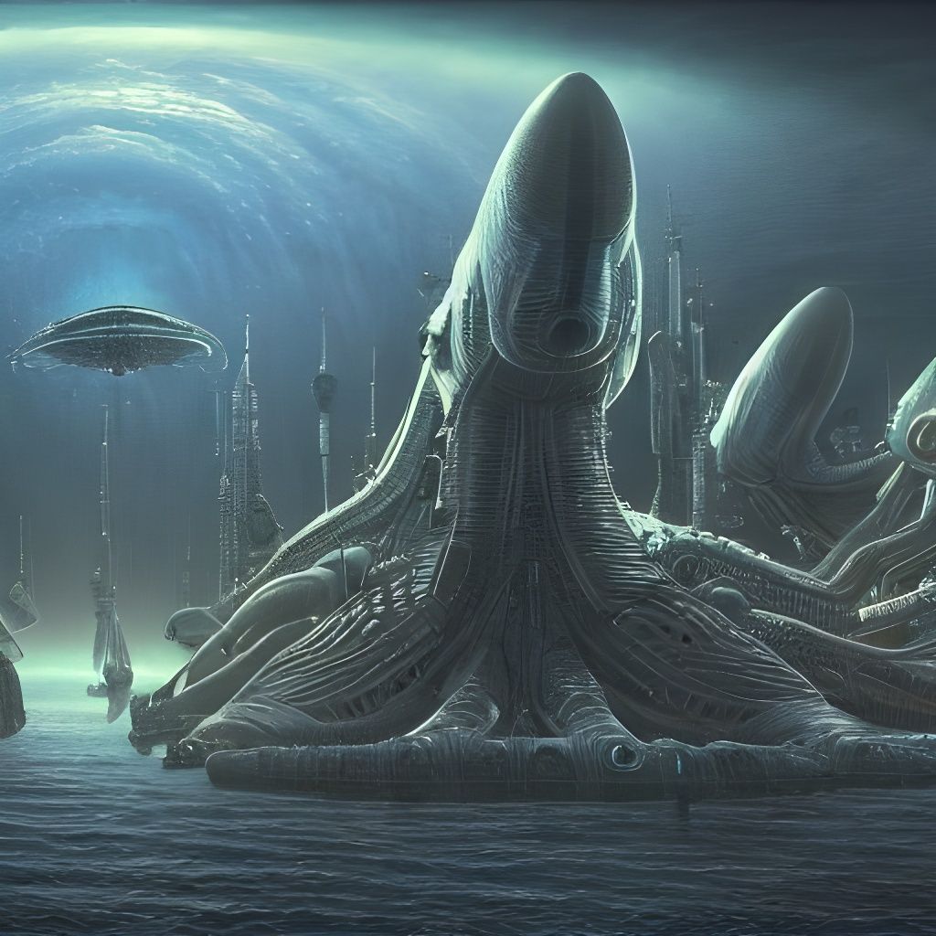Alien spaceships, Intricate Detail background, depth of field, highly detailed ships, UHD, Cinema4, IMAX, Studio Ghibli,...