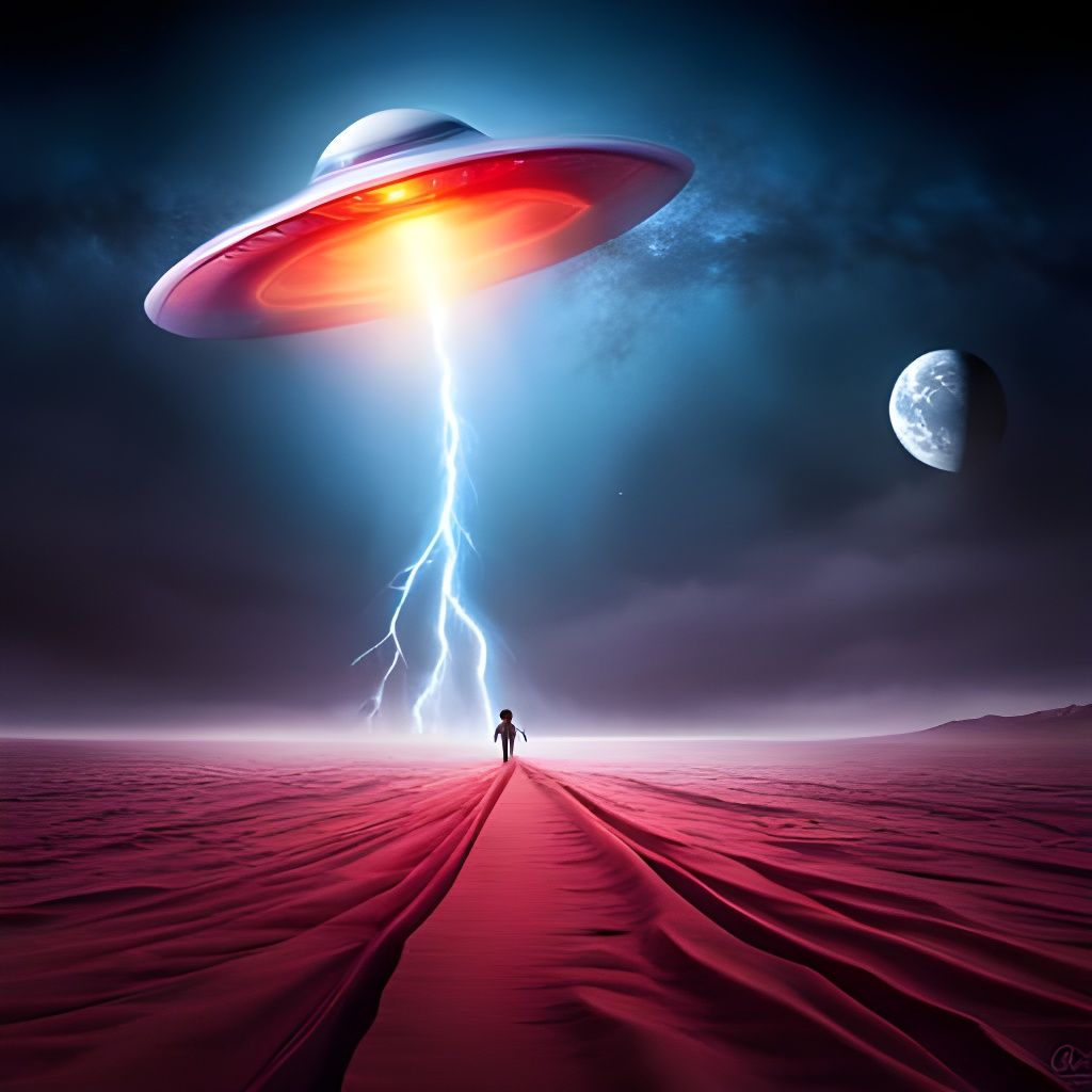 little alien, crazy UFO