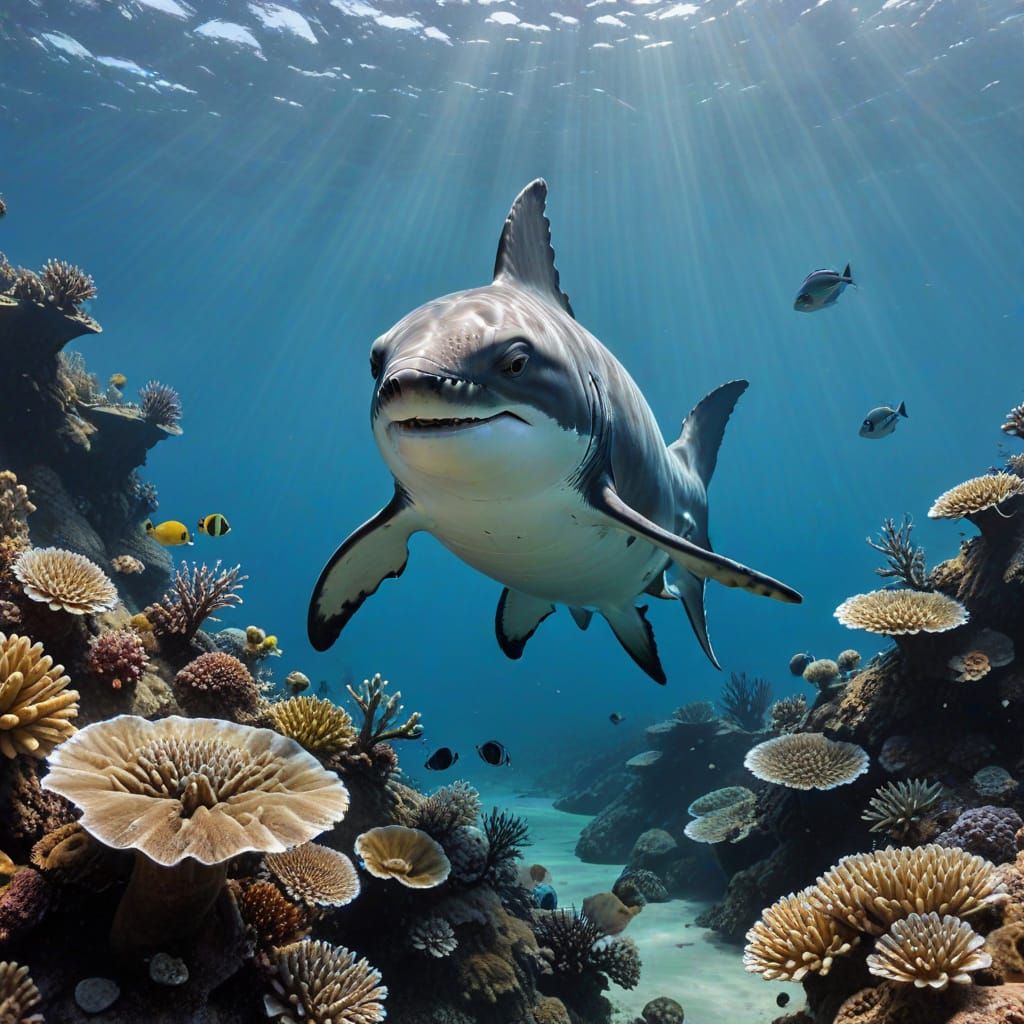 Dolphin, Trash Can, and Monkey: A Conceptual Image